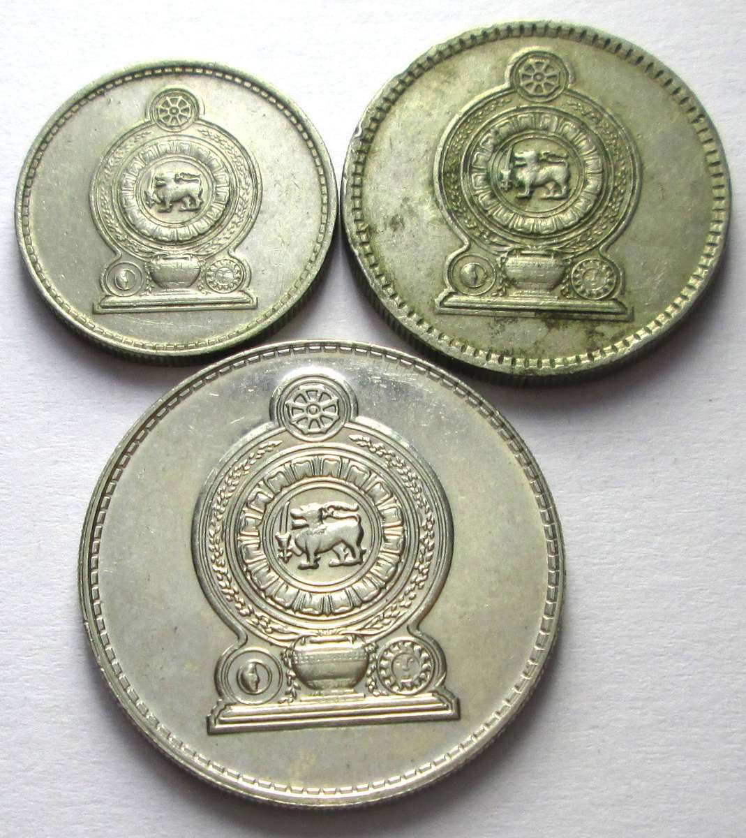 1982 Sri Lanka 25 Cents 50 Cents 1 Rupee