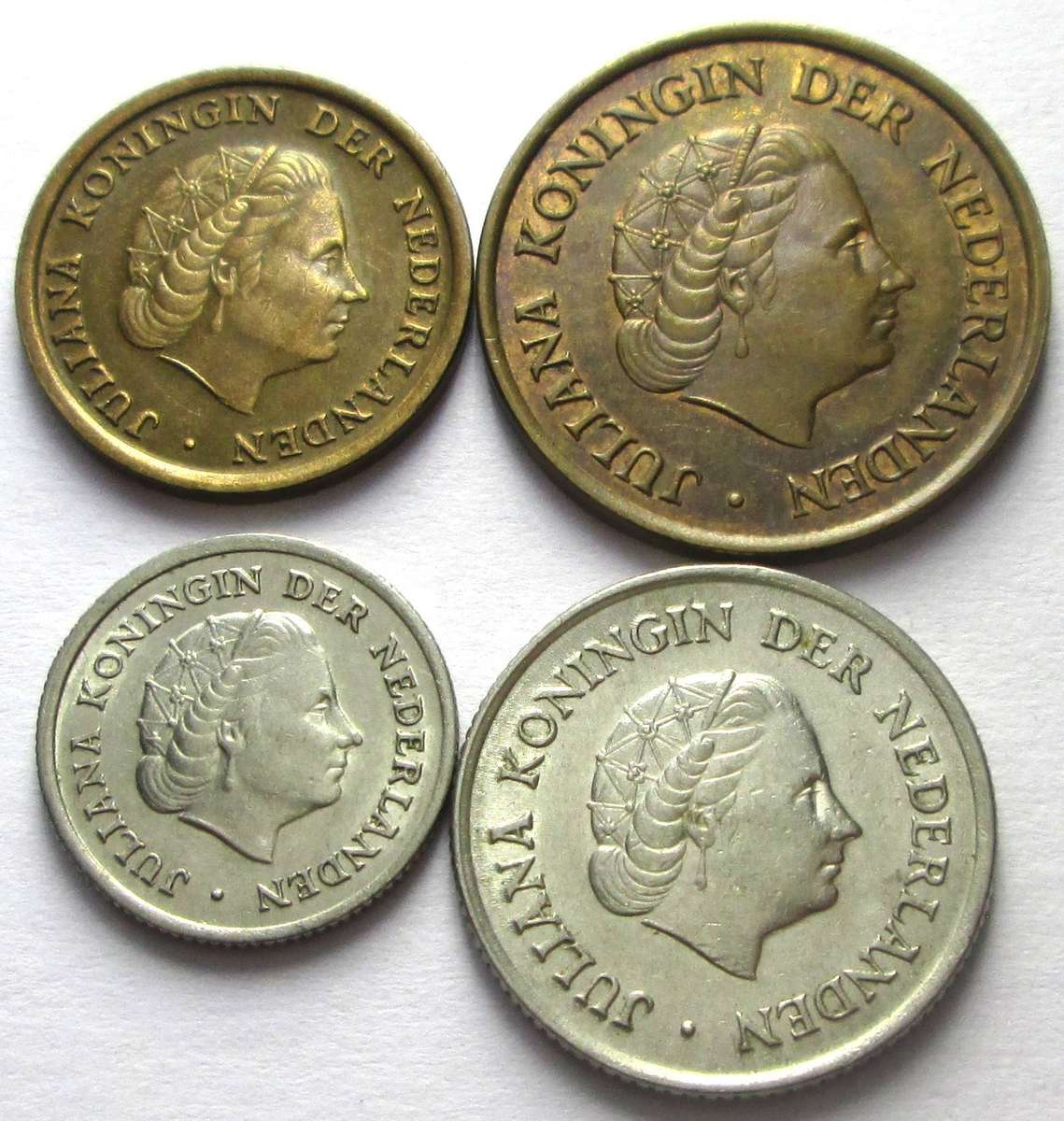 1960 Netherlands 1 Cent 5 Cents 10 Cents 25 Cents