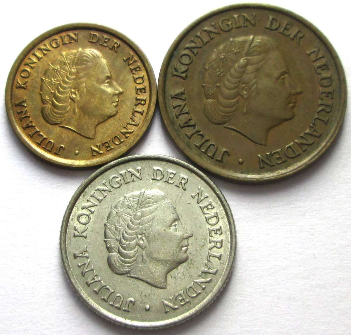 1962 Netherlands 1 Cent 5 Cents 25 Cents