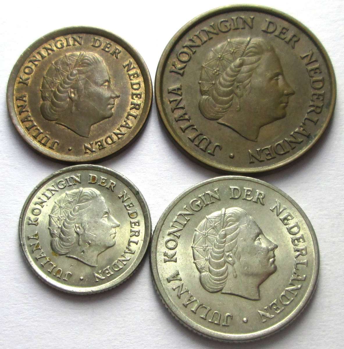 1964 Netherlands 1 Cent 5 Cents 10 Cents 25 Cents