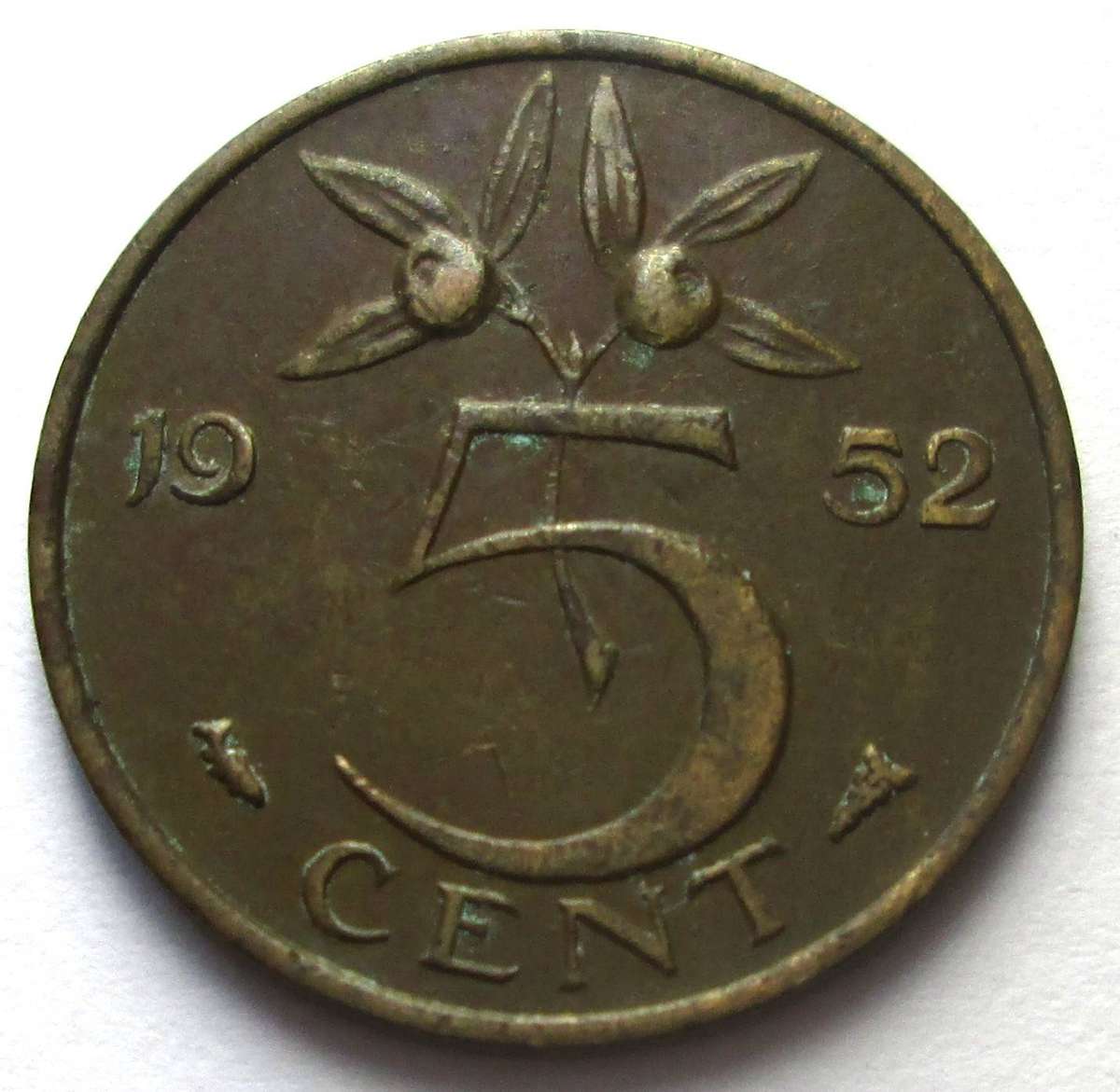 1952 Netherlands 5 Cents