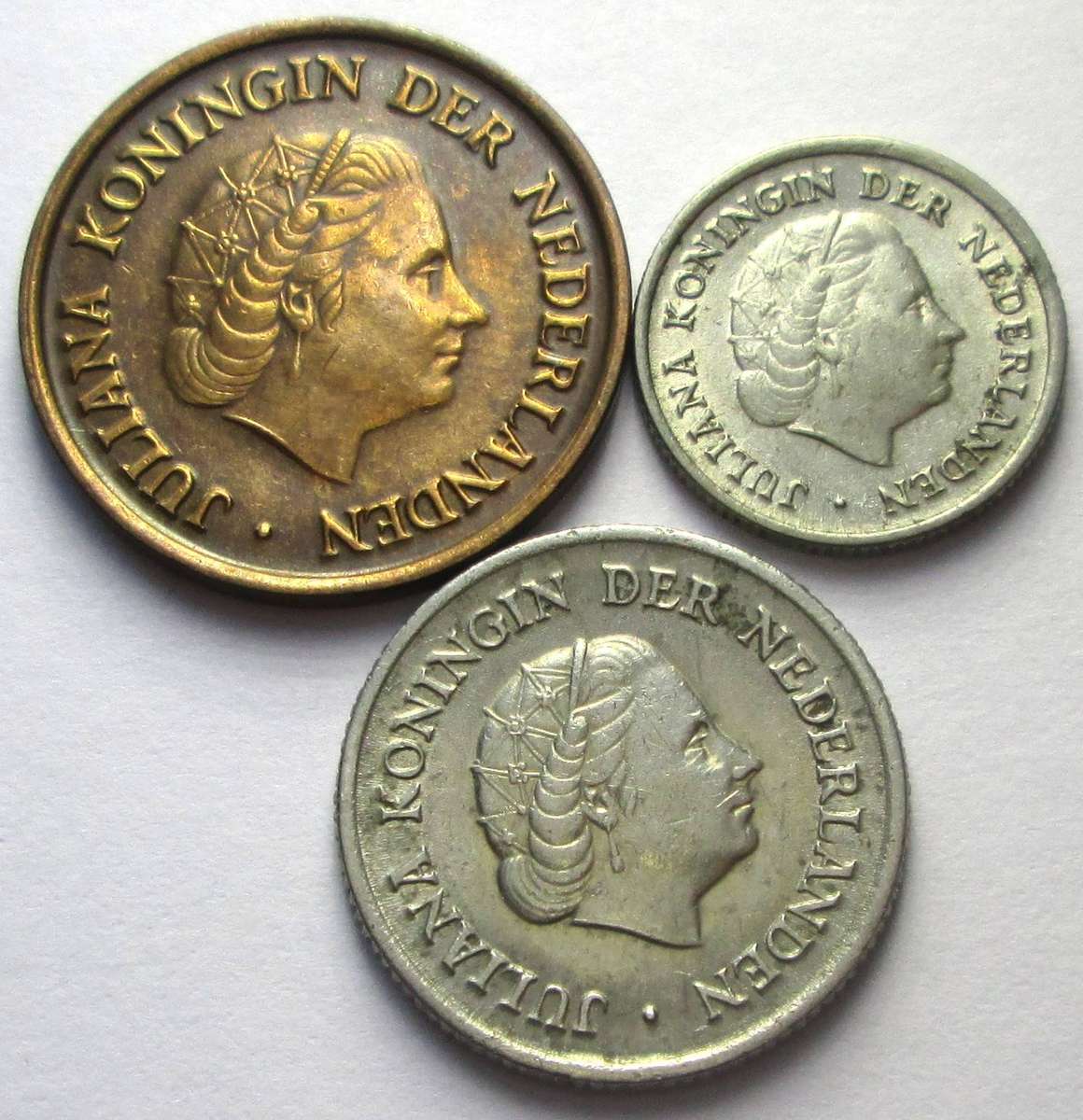 1957 Netherlands 5 Cents 10 Cents 25 Cents