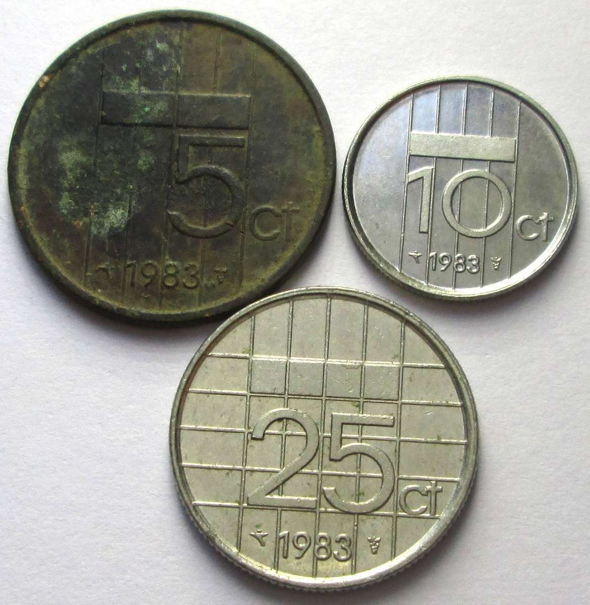 1983 Netherlands 5 Cents 10 Cents 25 Cents