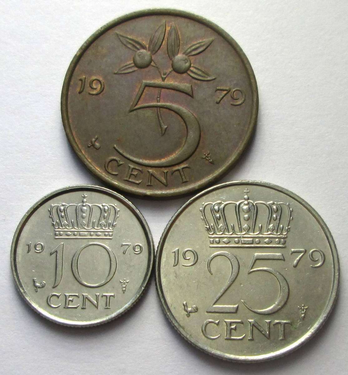 1979 Netherlands 5 Cents 10 Cents 25 Cents