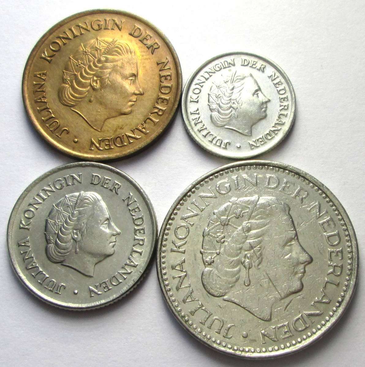 1975 Netherlands 5 Cents 10 Cents 25 Cents 1 Gulden
