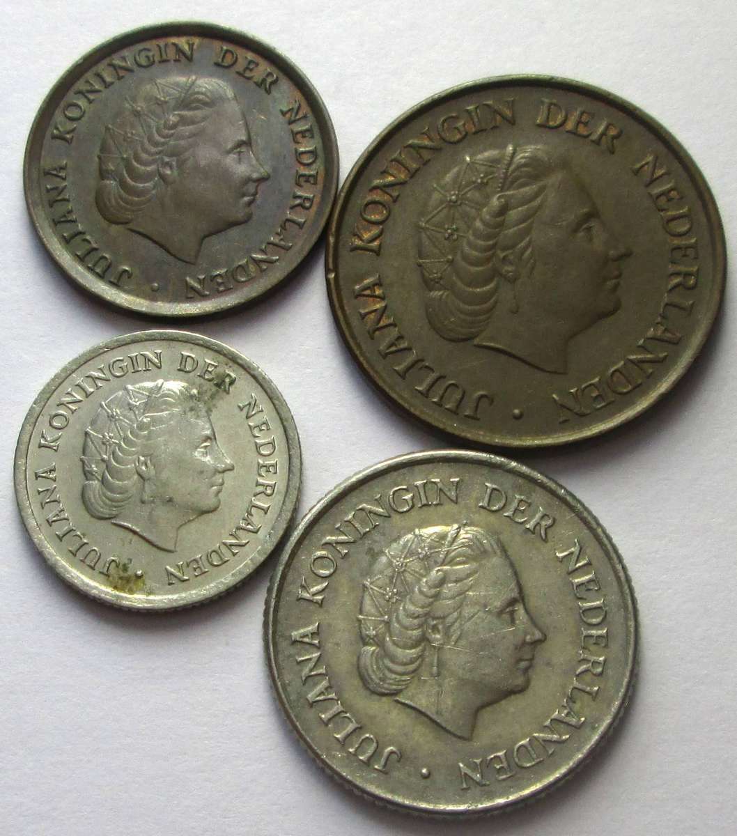 1967 Netherlands 1 Cent 5 Cents 10 Cents 25 Cents