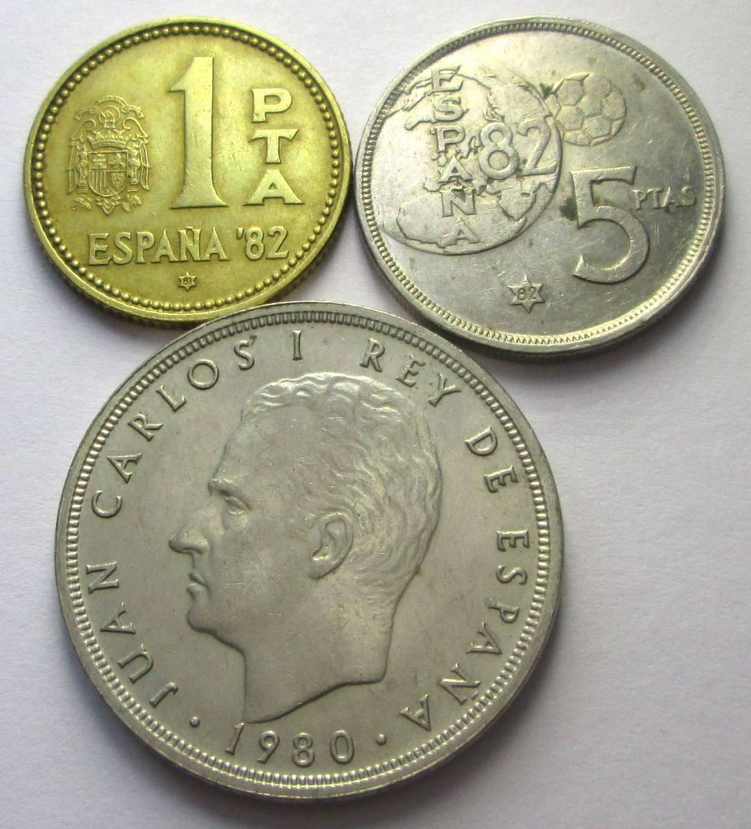 1980 Spain 1 Peseta 5 Pesetas 50 Pesetas