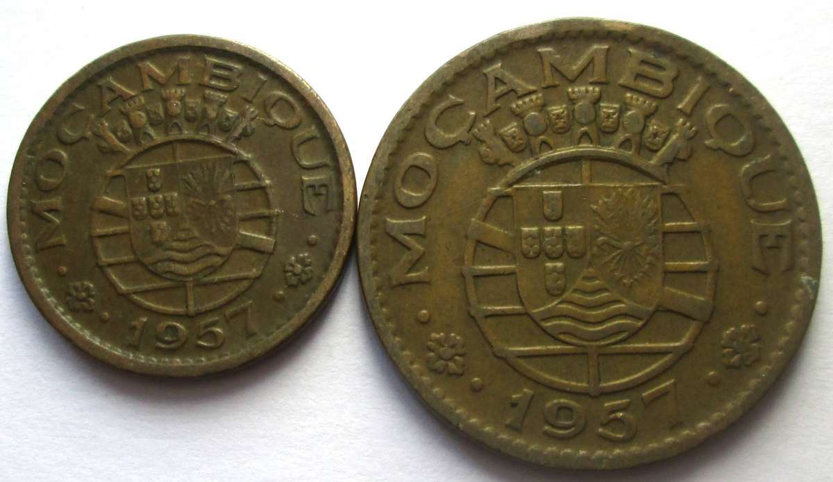 1957 Mozambique 50 Centavos 1 Escudo