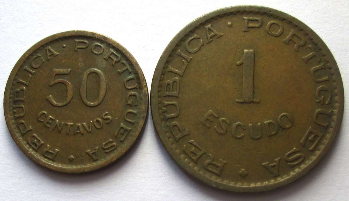 1957 Mozambique 50 Centavos 1 Escudo