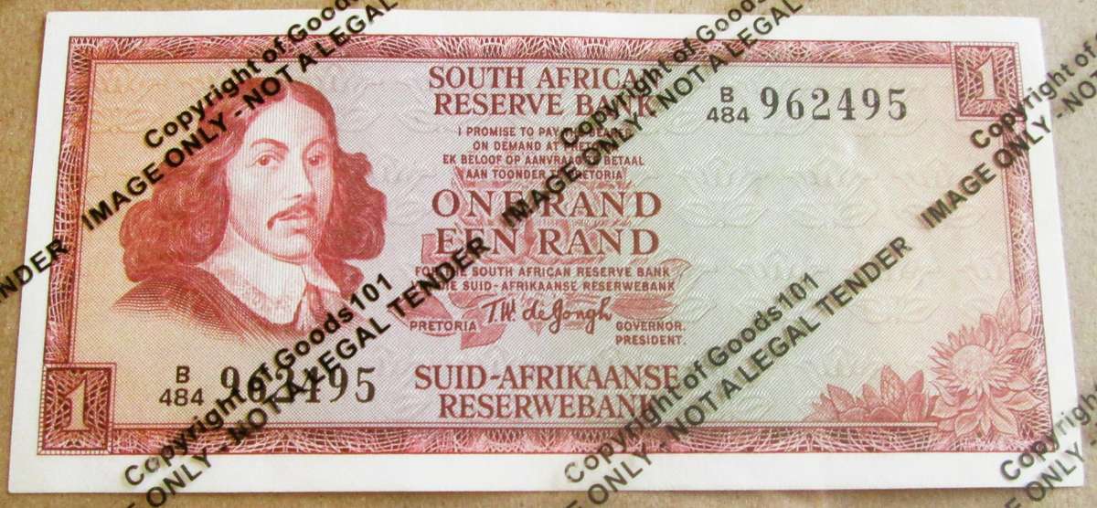 One Rand Republic of South Africa Serial Nr A484 962495