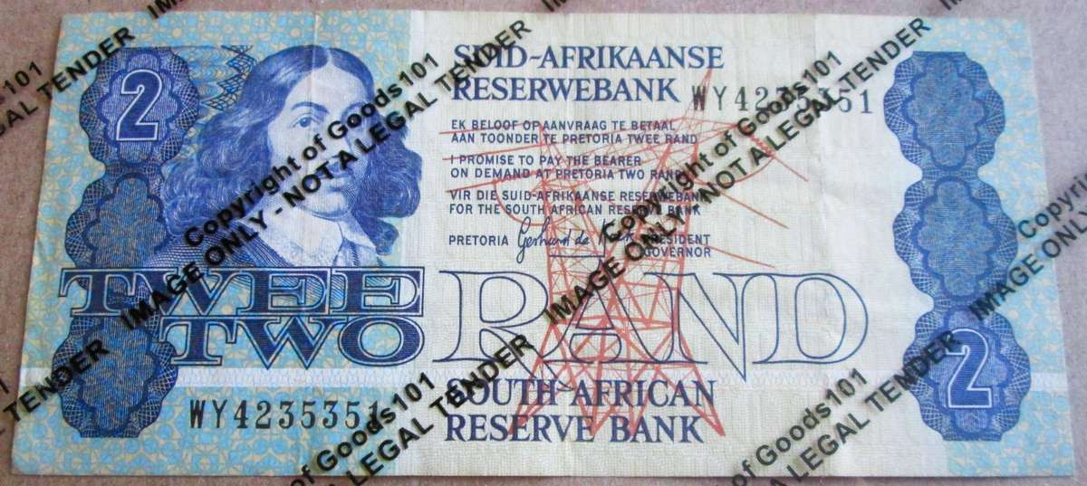 Two Rand Republic of South Africa Serial Nr WY4235351 Replacement Note