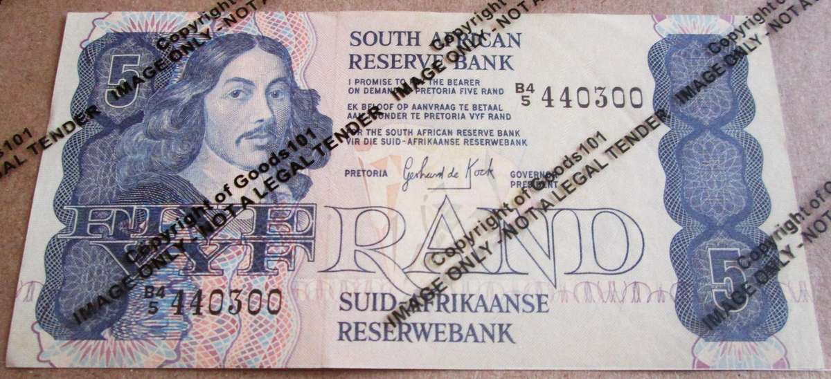 Five Rand Republic of South Africa Serial Nr B45 440300