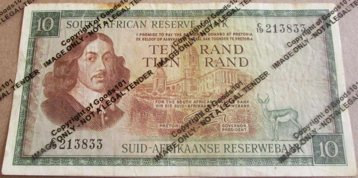 Ten Rand Republic of South Africa Serial Nr C19 213833