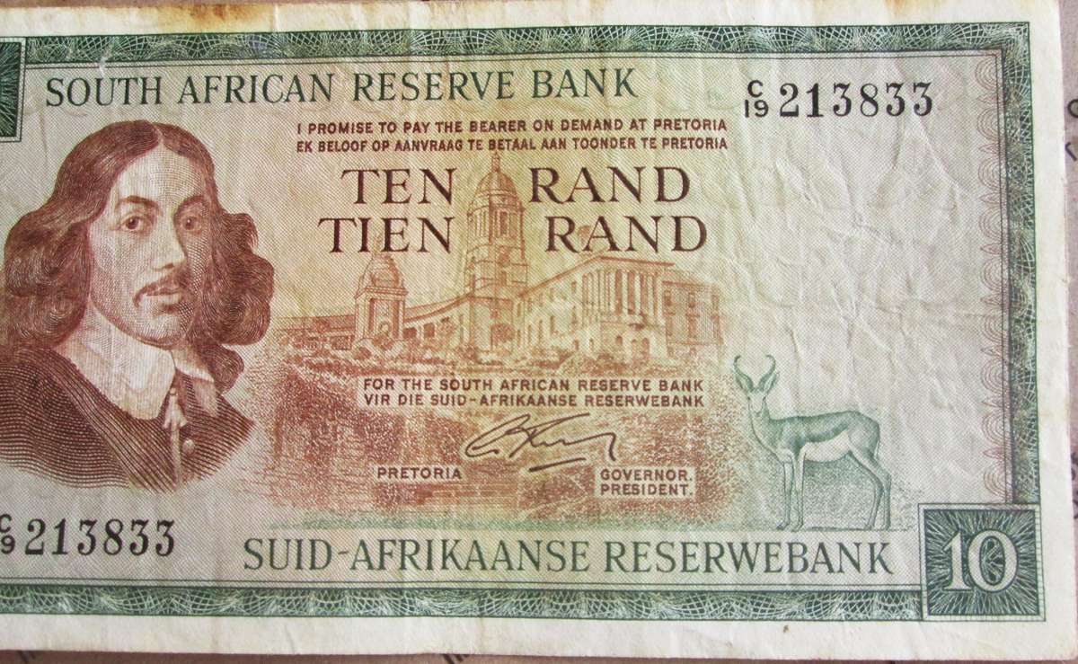 Ten Rand Republic of South Africa Serial Nr C19 213833