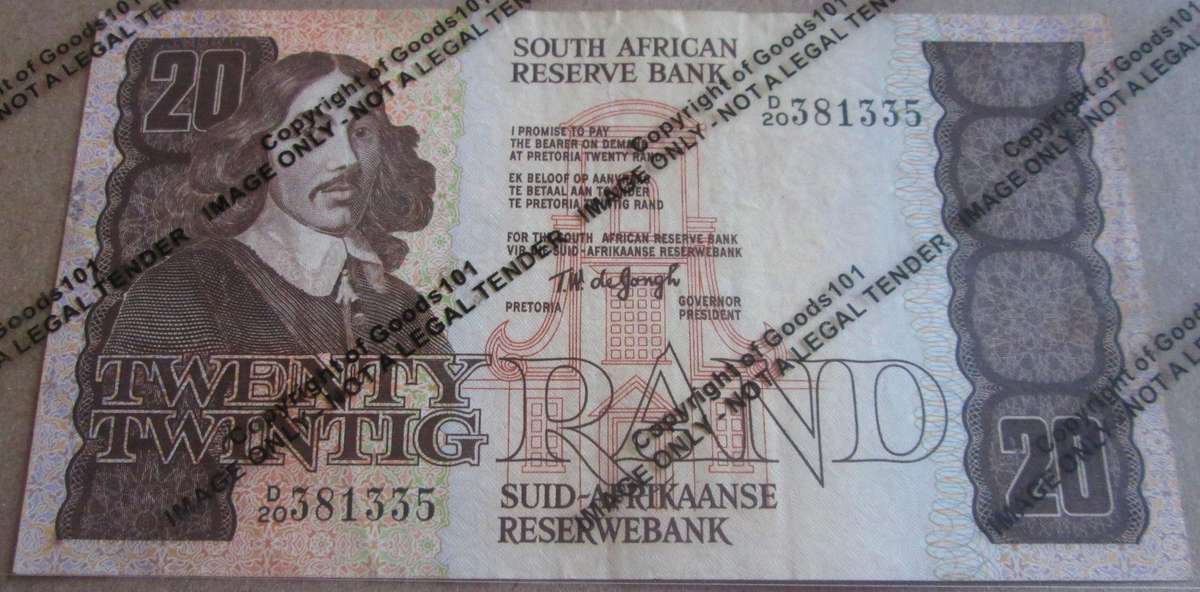 Twenty Rand Republic of South Africa Serial Nr D20 381335