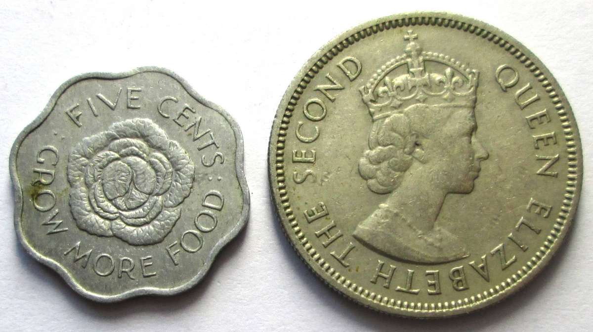 1972 Seychelles 5 Cents Half Rupee