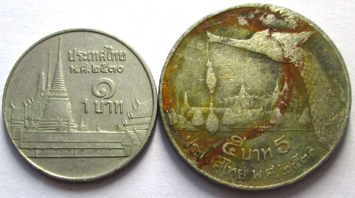 1987 Thailand 1 Baht 5 Baht