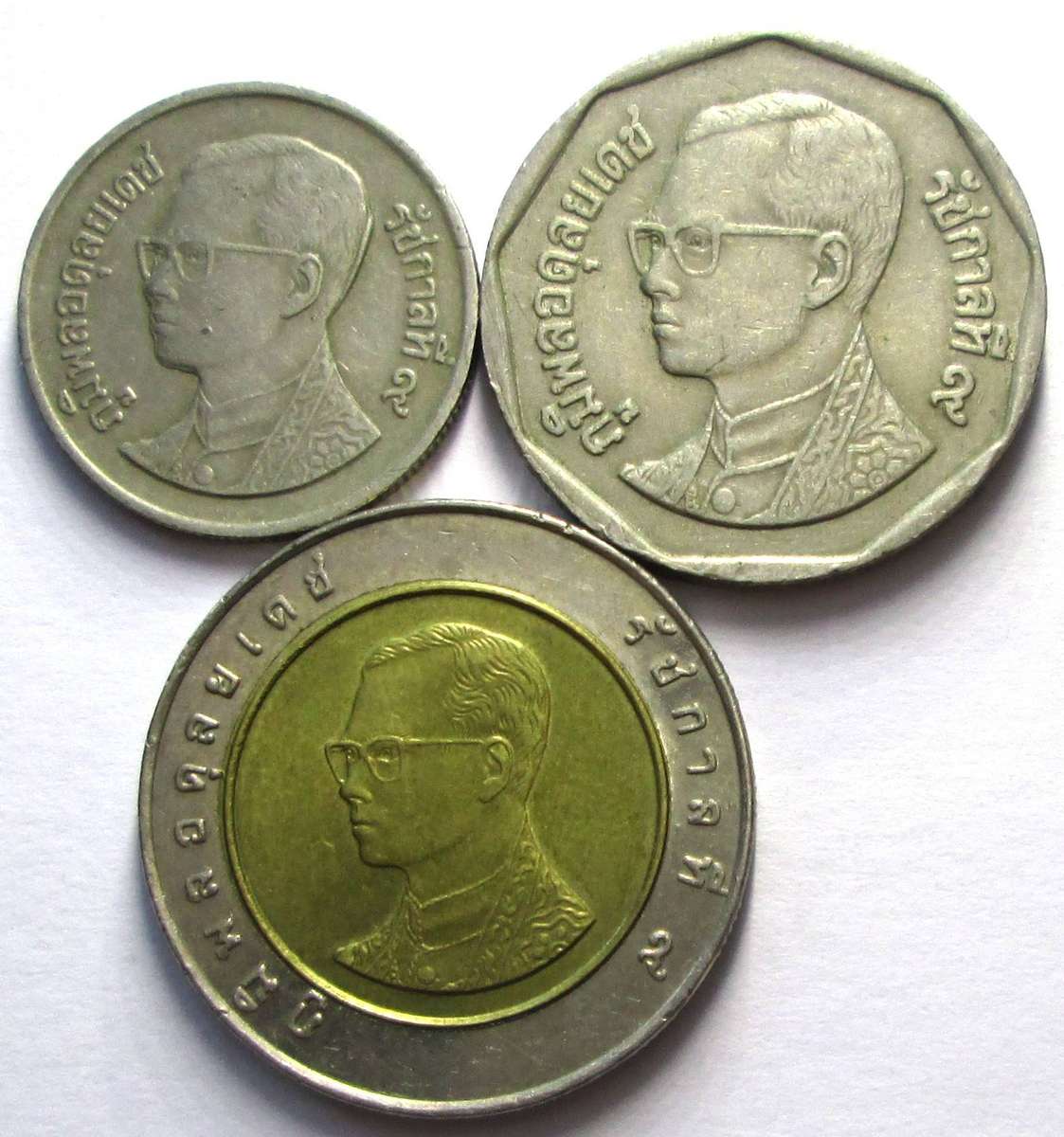 1994 Thailand 1 Baht 5 Baht 10 Baht