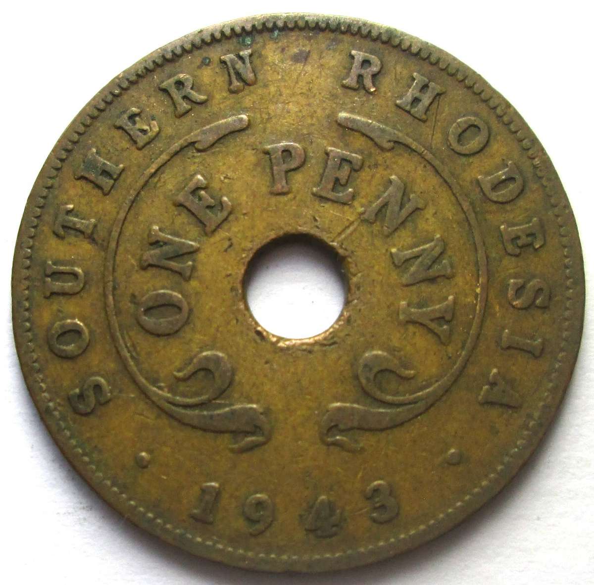 1943 Southern Rhodesia 1 Penny