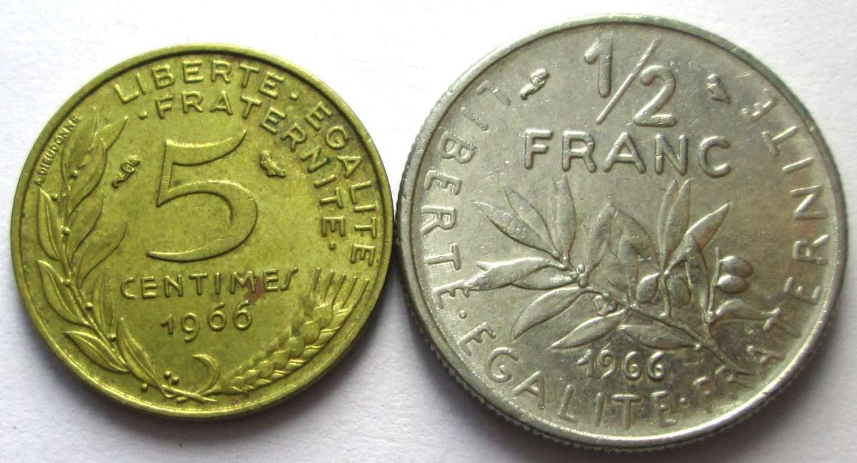 1966 France 5 Centimes Half Franc