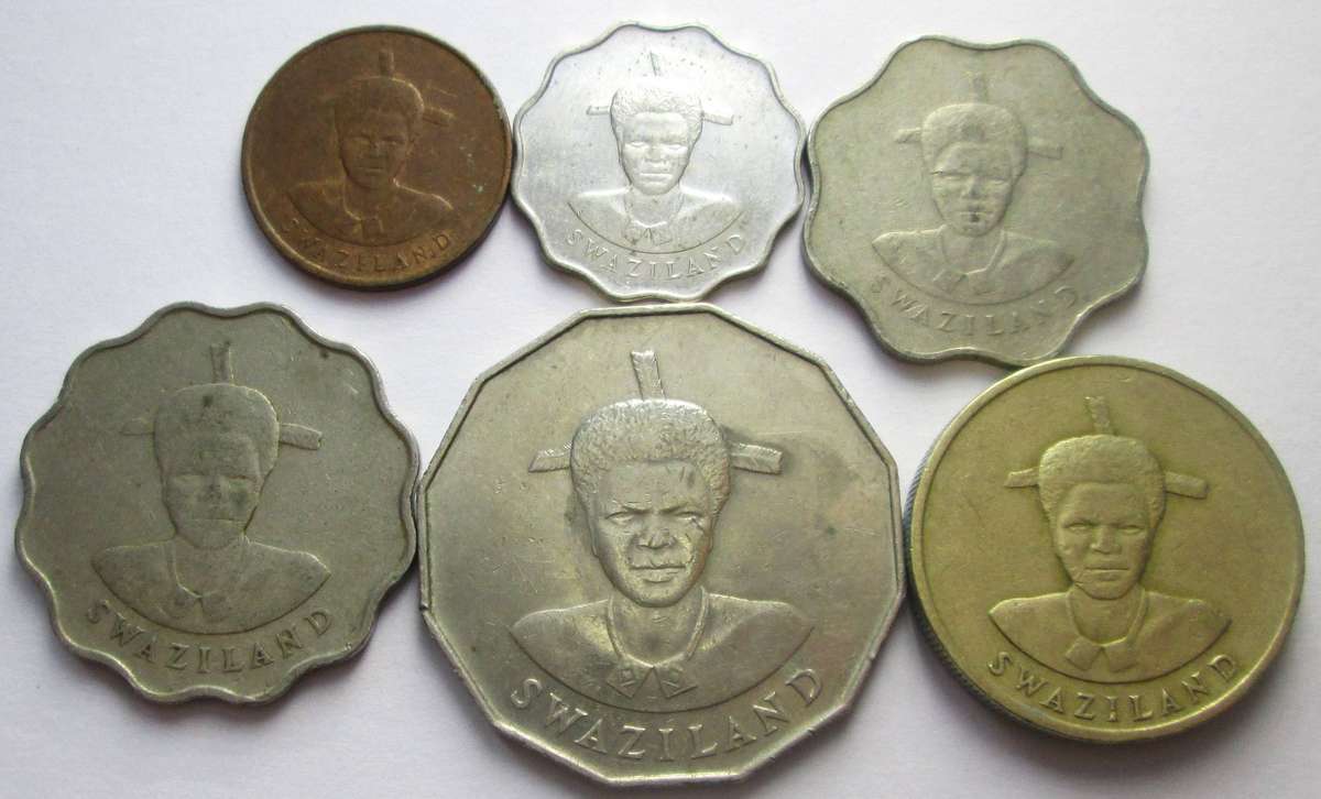 1986 Swaziland 1/5/10/20 Cents 1 Lilangeni