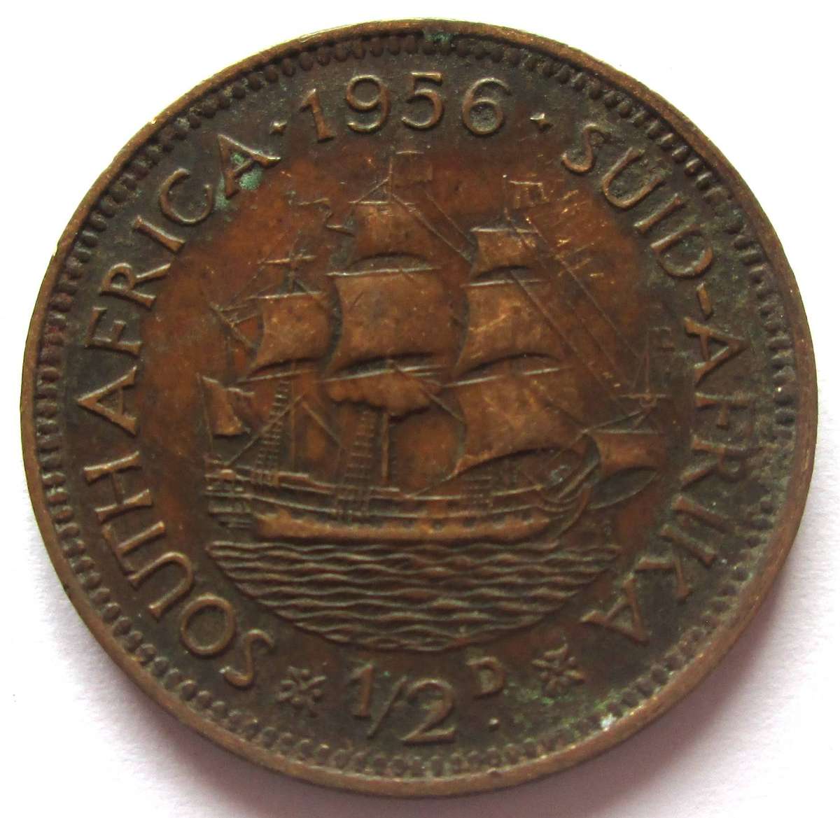 1956 Union of South Africa Half Penny