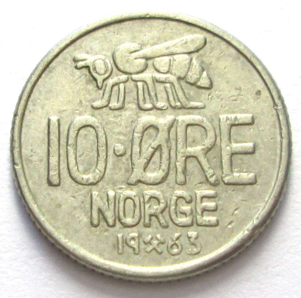 1963 Norway 10 Ore