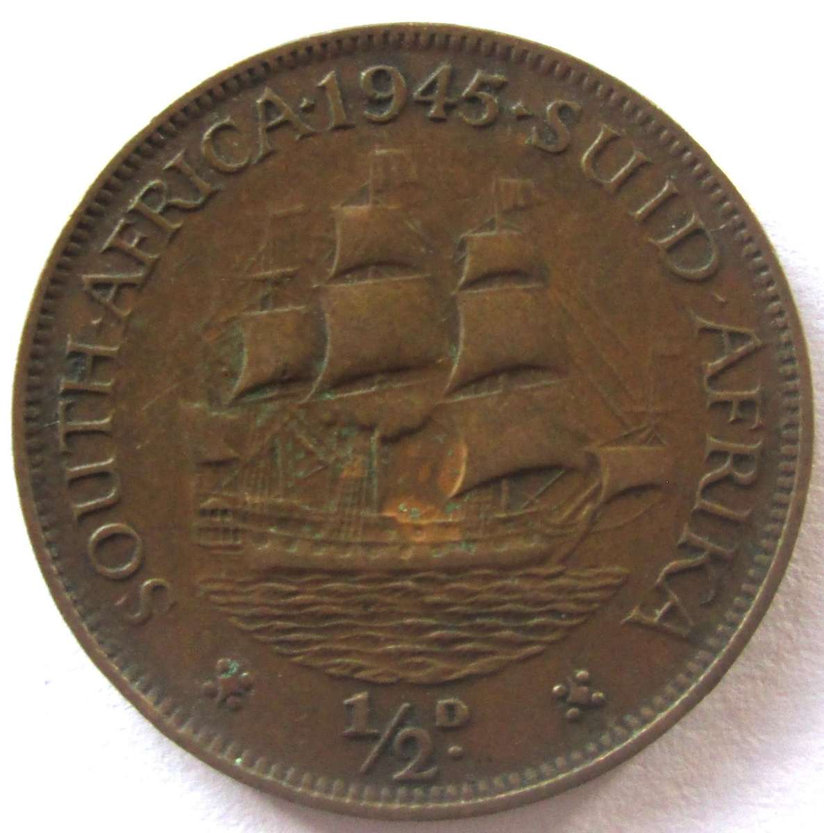 1945 Union of South Africa Half Penny