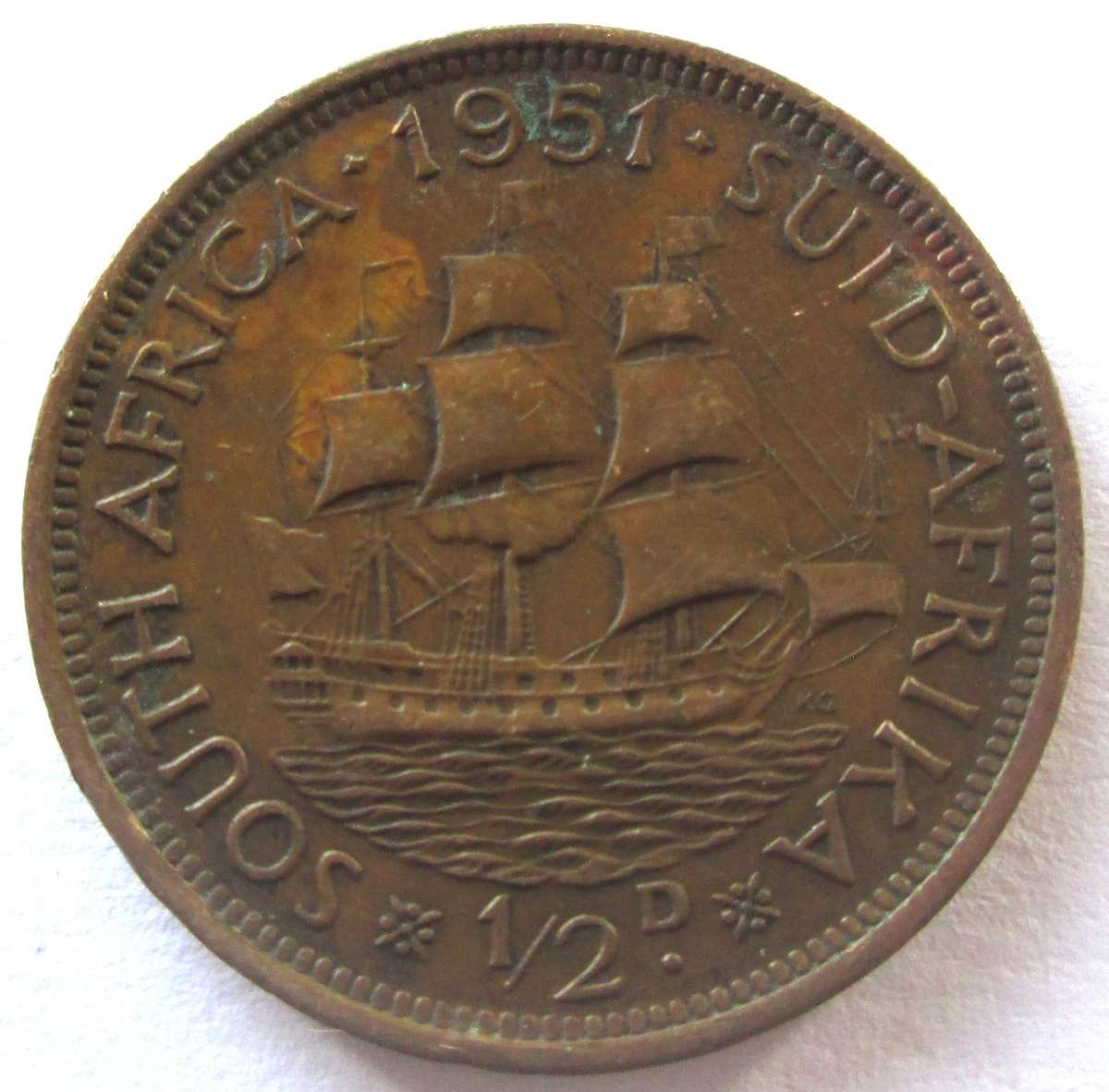 1951 Union of South Africa Half Penny