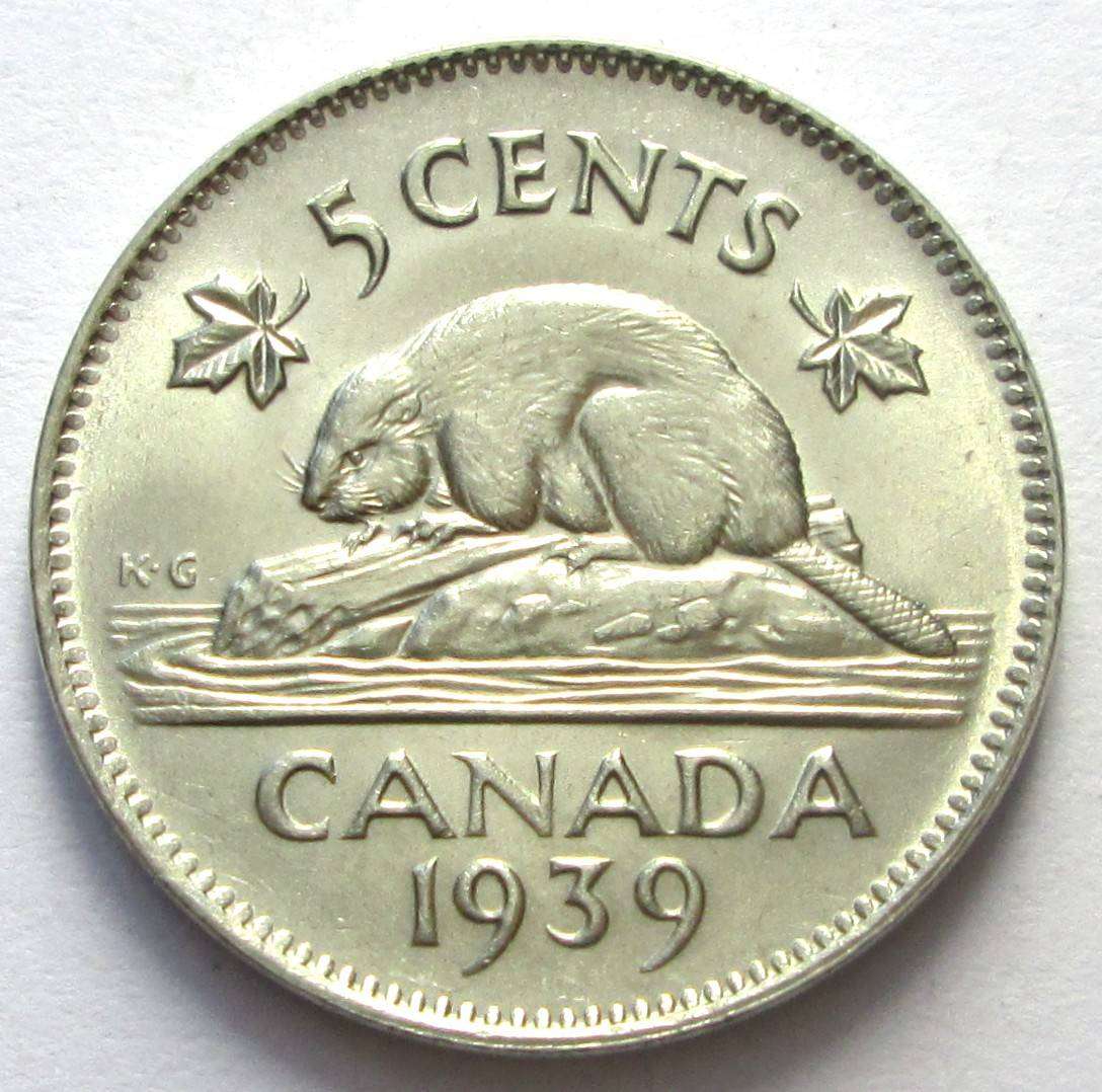 1939 Canada 5 Cents