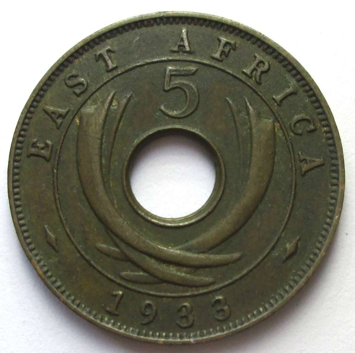 1933 East Africa 5 Cents