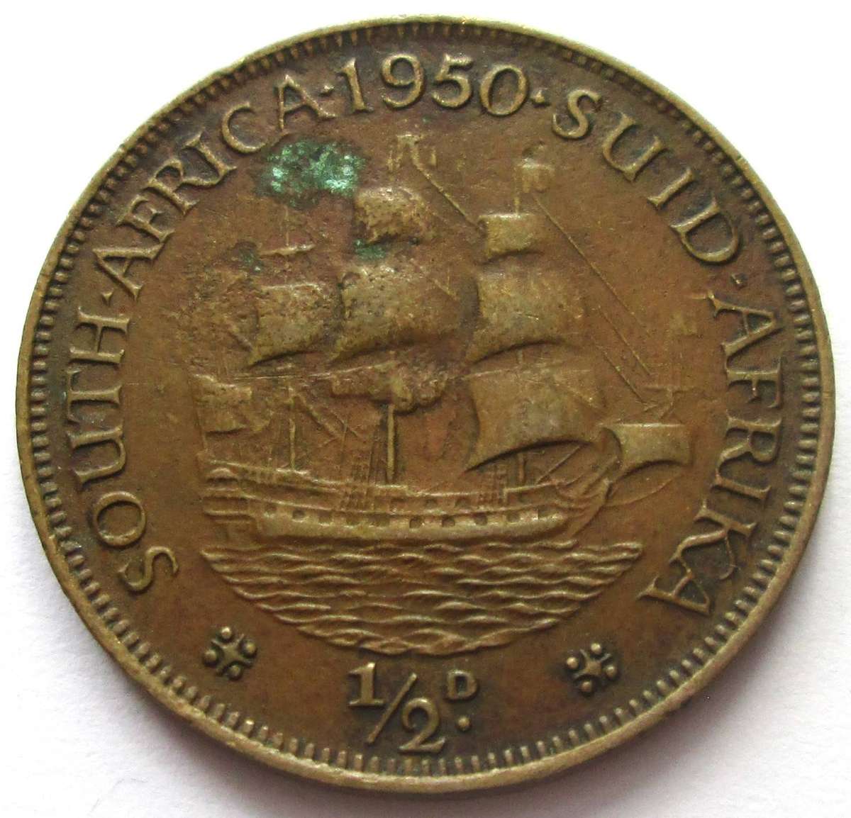 1950 Union of South Africa Half Penny
