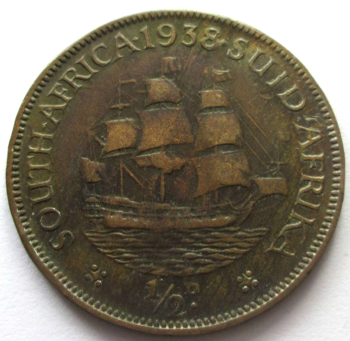 1938 Union of South Africa Half Penny