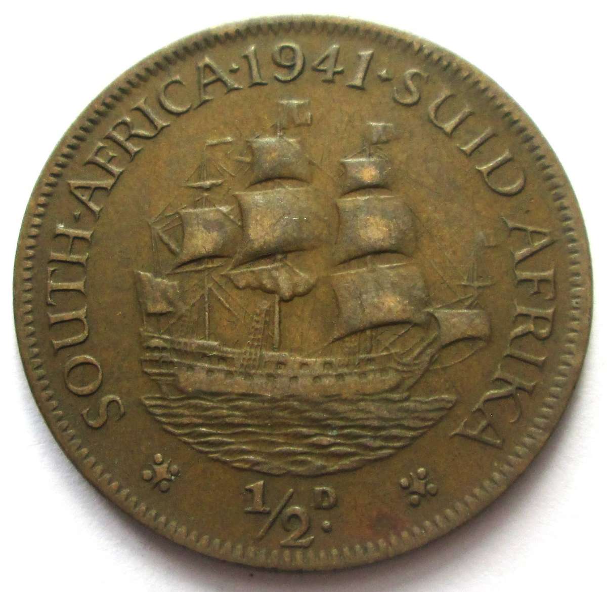 1941 Union of South Africa Half Penny
