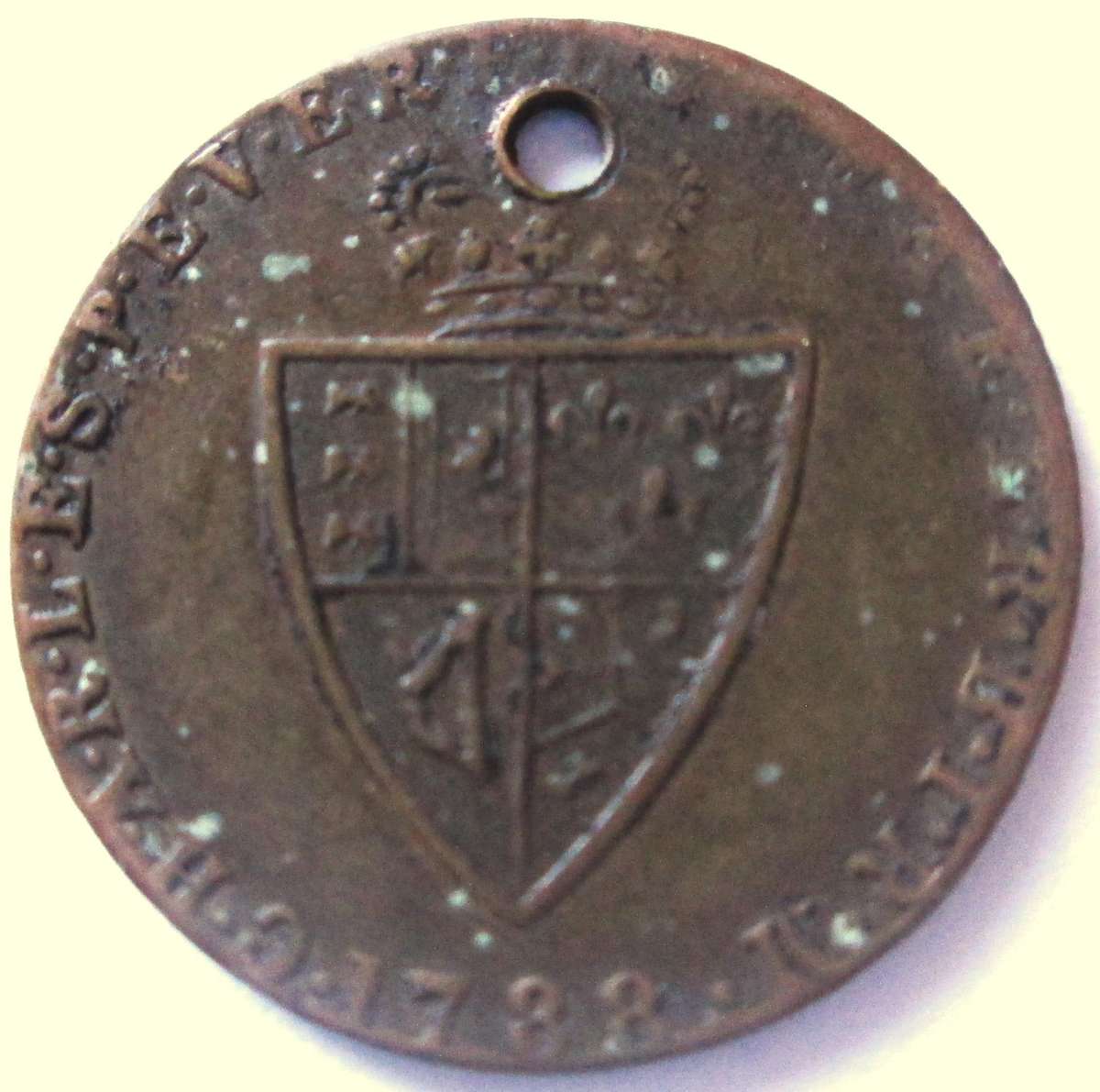 1788 George III Spade Half Guinea Gaming Token