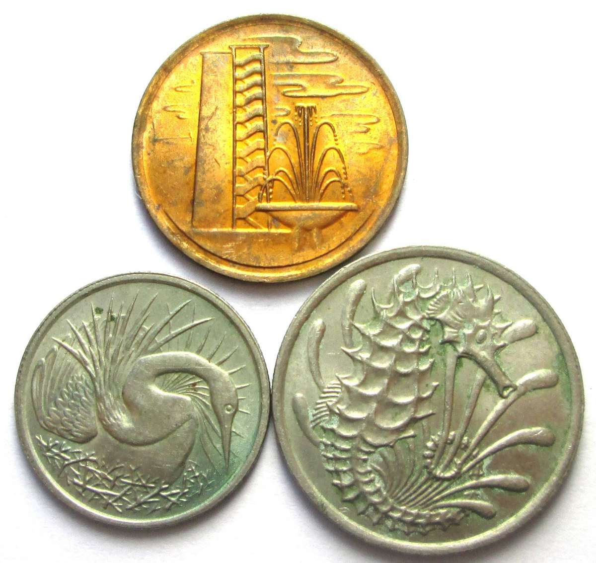 1980 Singapore 1 Cent 5 Cents 10 Cents