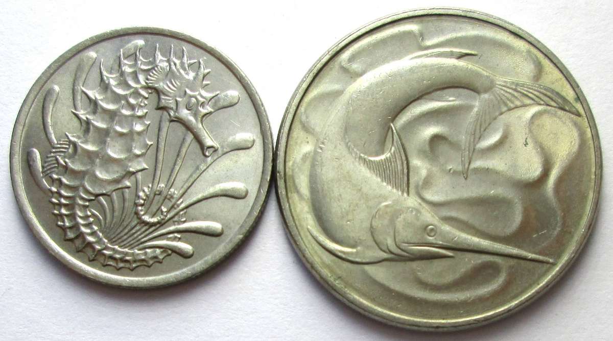 1981 Singapore 10 Cents 20 Cents