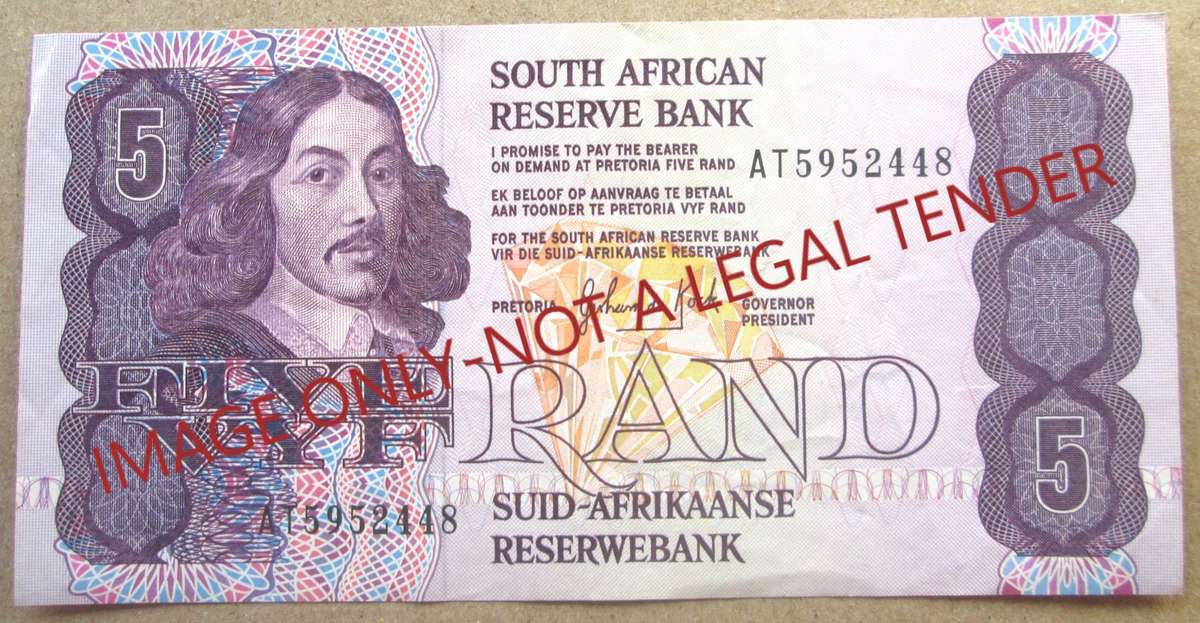 Five Rand South Africa Serial Nr AT5952448
