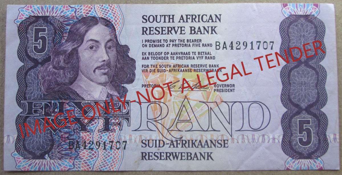 Five Rand South Africa Serial Nr BA4291707