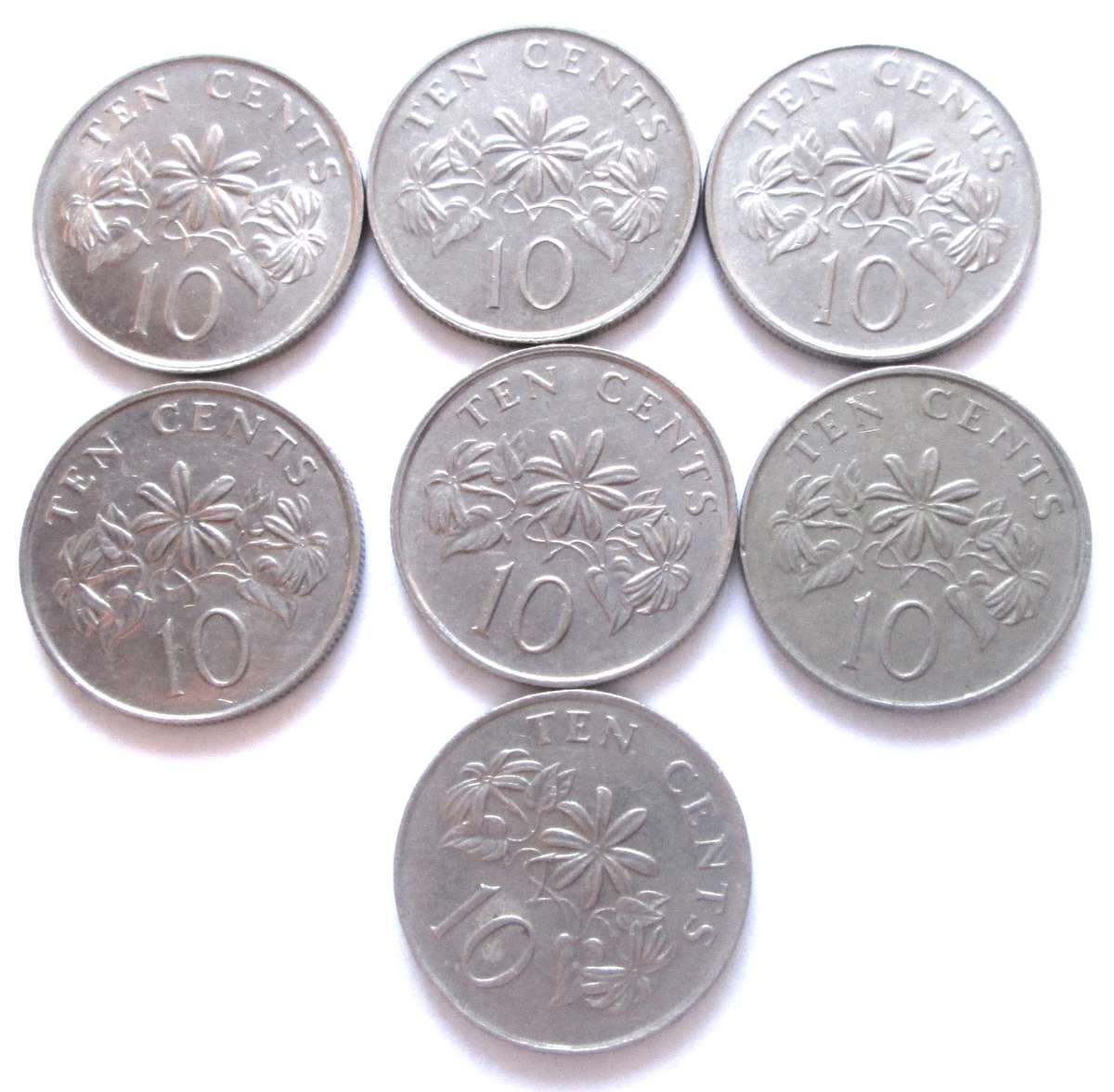 10 Cents Singapore 1985 - 1990 + 1993