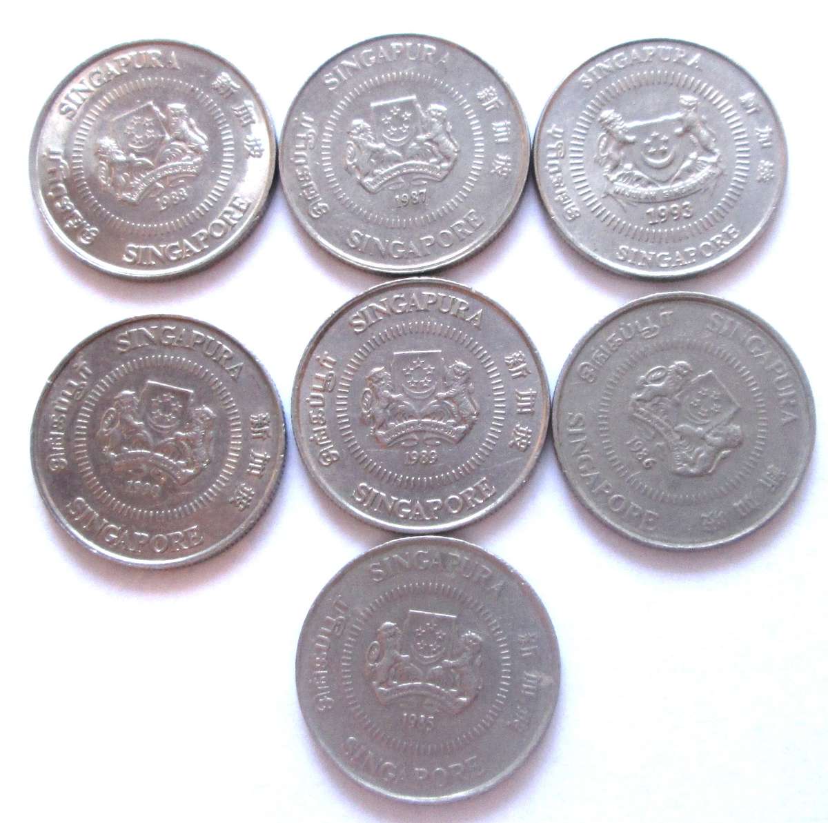 10 Cents Singapore 1985 - 1990 + 1993