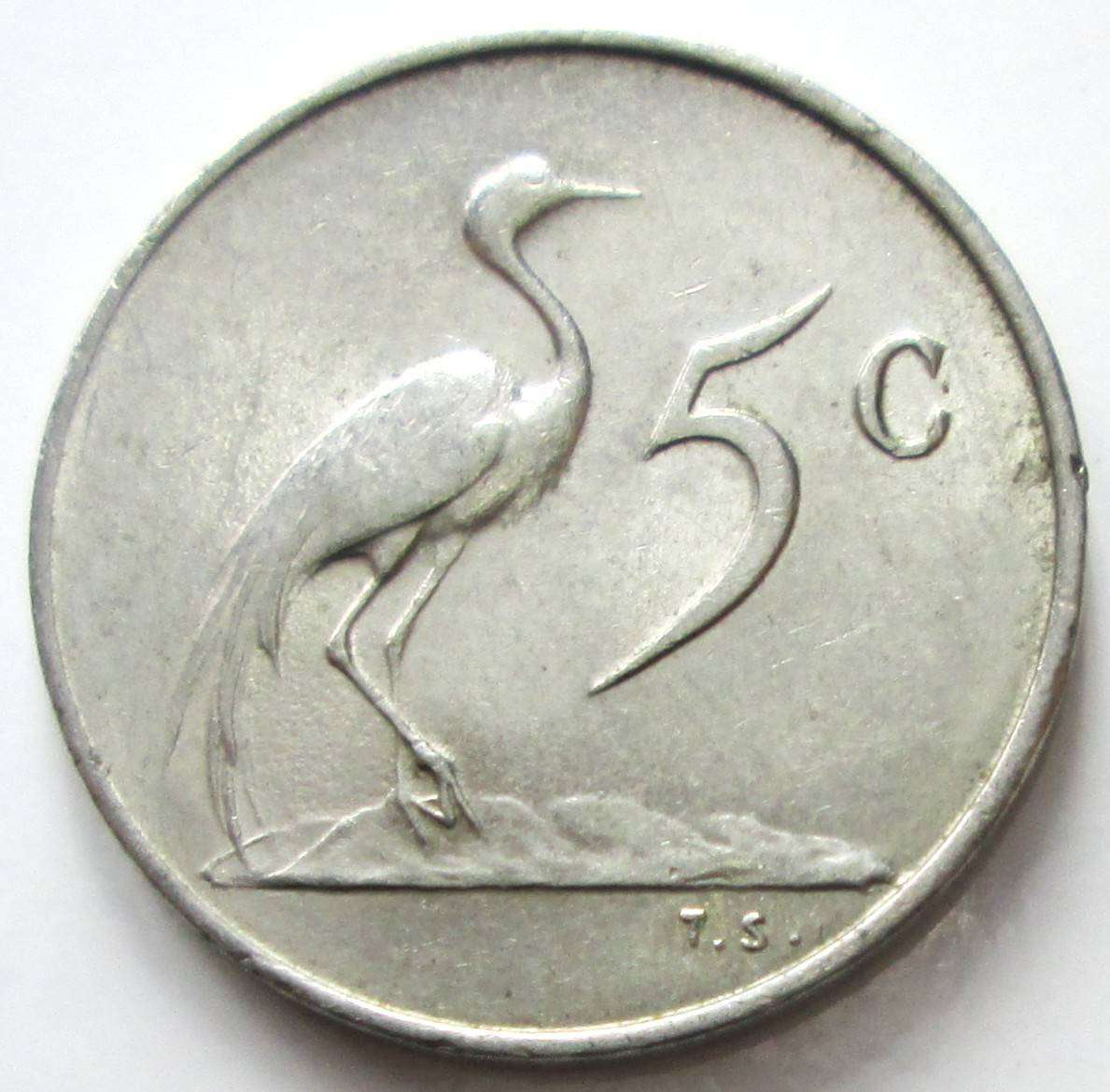 1965 South Africa 5 Cents Afrikaans
