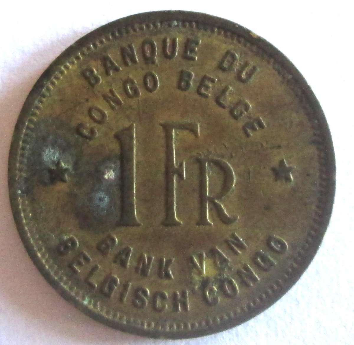 1949 Congo Belgium 1 Franc