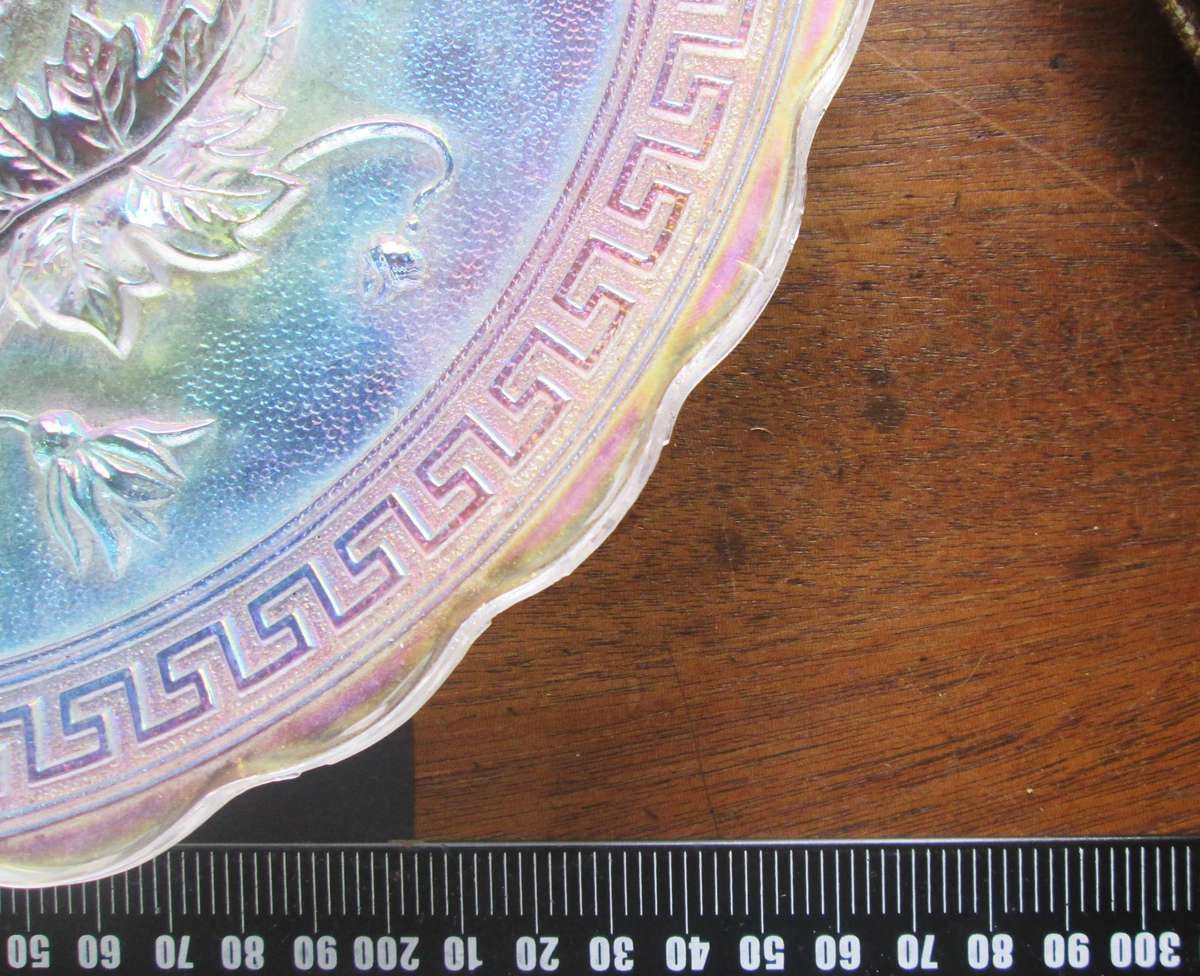Carnival Glass Imperial White Chrysanthemum Chop Plate