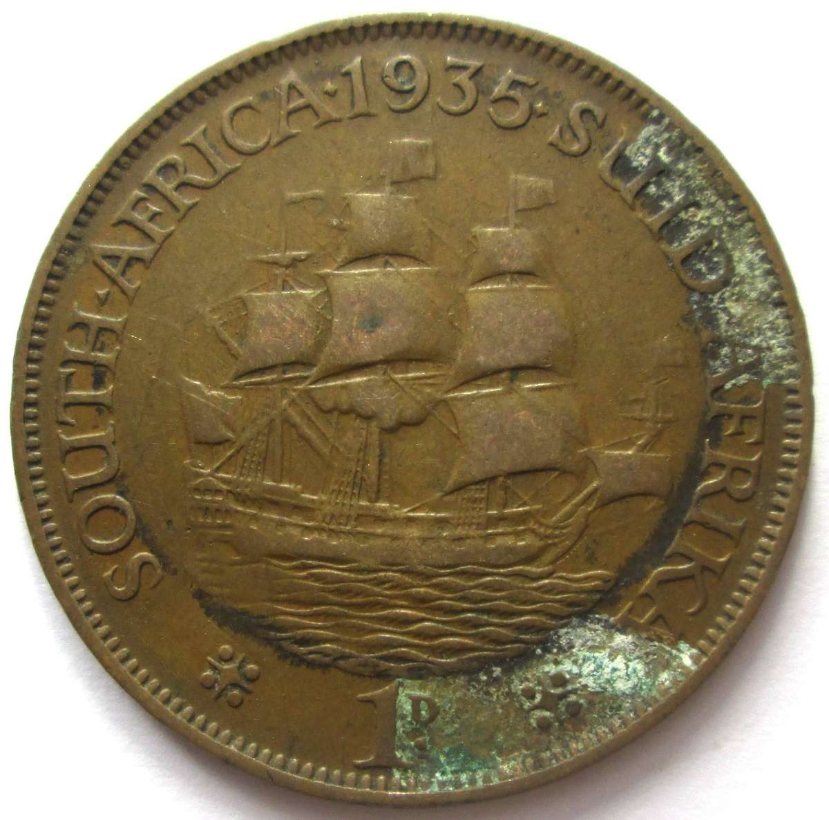 1935 Union of South Africa 1 Penny