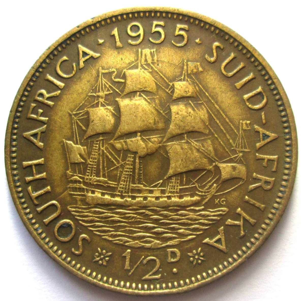 1955 Union of South Africa Half Penny