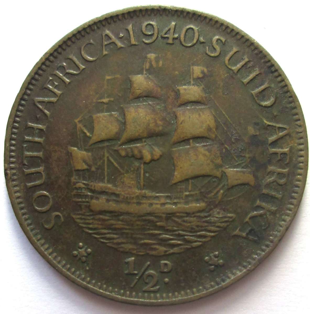 1940 Union of South Africa Half Penny