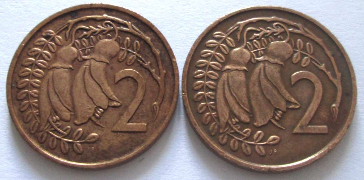 2 Cents New Zealand 1967 + 1975