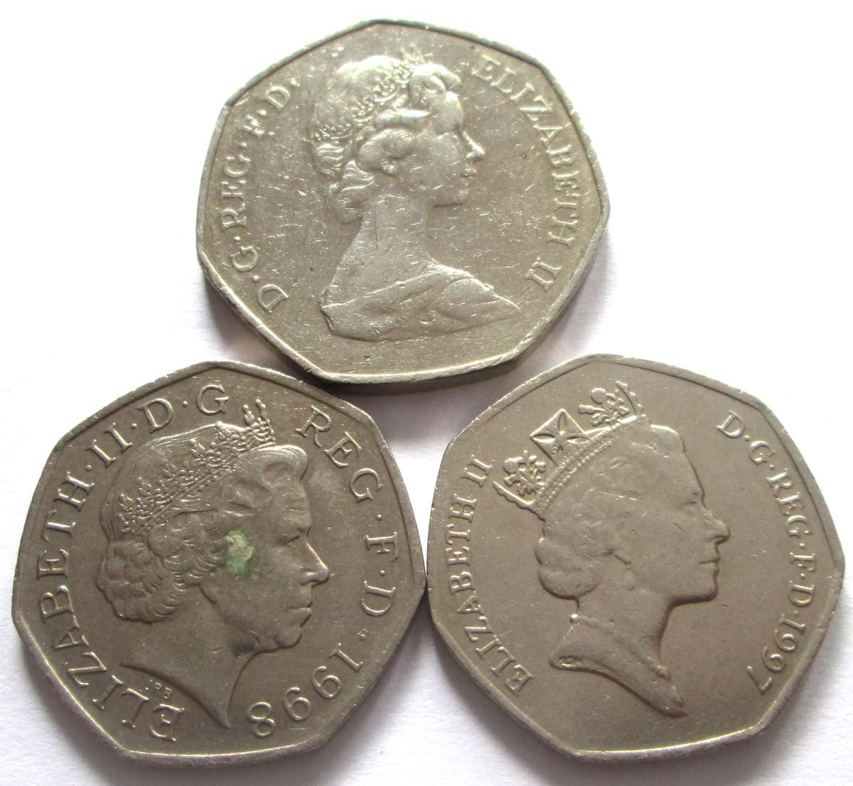 50 Pence Great Britain 1973 + 1997 + 1998
