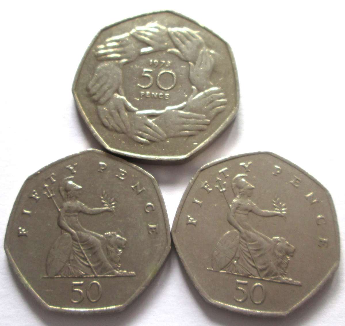 50 Pence Great Britain 1973 + 1997 + 1998